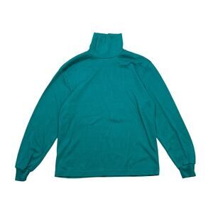 Vintage Green turtleneck soft long sleeve top Cascade Classics Petite Small